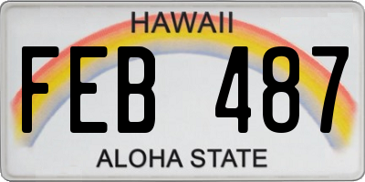 HI license plate FEB487