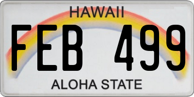 HI license plate FEB499