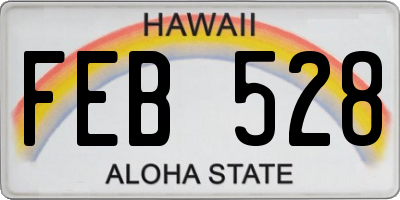 HI license plate FEB528
