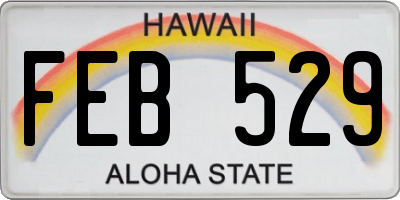 HI license plate FEB529