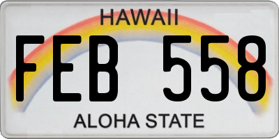 HI license plate FEB558