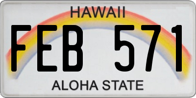 HI license plate FEB571