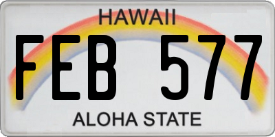 HI license plate FEB577