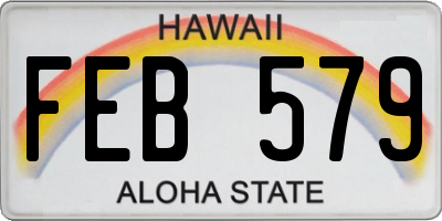 HI license plate FEB579