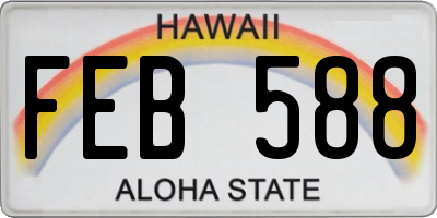 HI license plate FEB588