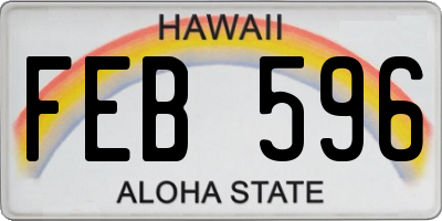 HI license plate FEB596