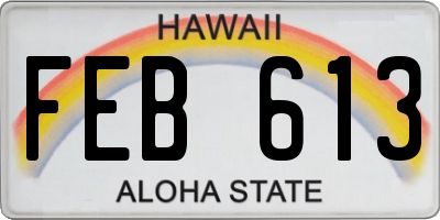 HI license plate FEB613