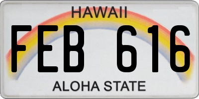 HI license plate FEB616