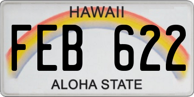 HI license plate FEB622