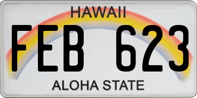 HI license plate FEB623