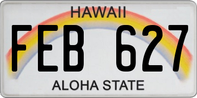 HI license plate FEB627
