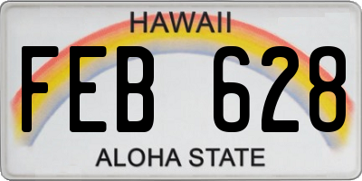 HI license plate FEB628