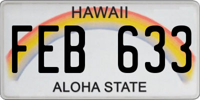 HI license plate FEB633
