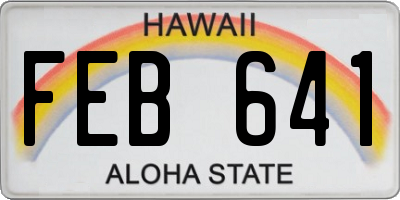 HI license plate FEB641