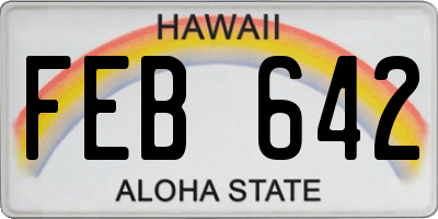 HI license plate FEB642
