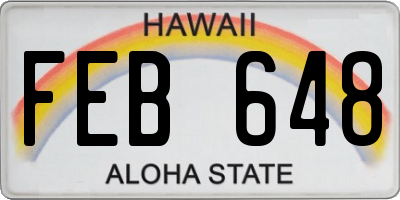 HI license plate FEB648