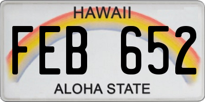 HI license plate FEB652