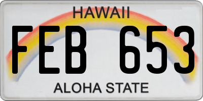HI license plate FEB653
