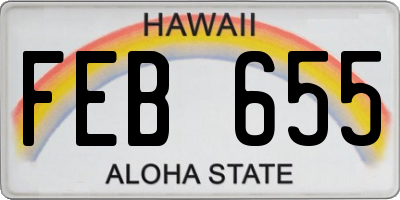 HI license plate FEB655
