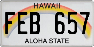 HI license plate FEB657