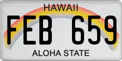 HI license plate FEB659