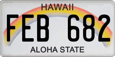 HI license plate FEB682
