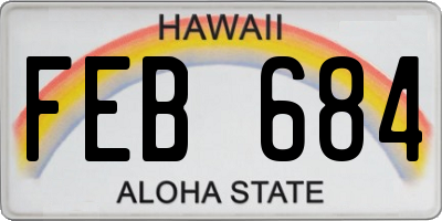 HI license plate FEB684
