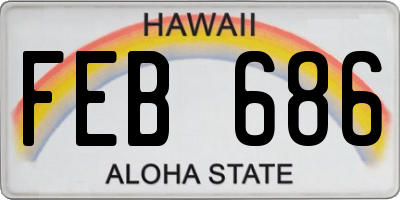 HI license plate FEB686