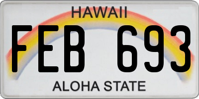 HI license plate FEB693