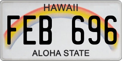 HI license plate FEB696