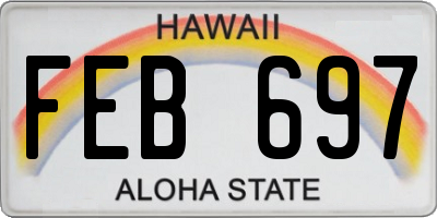 HI license plate FEB697