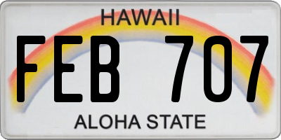 HI license plate FEB707