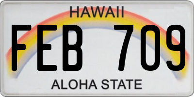 HI license plate FEB709