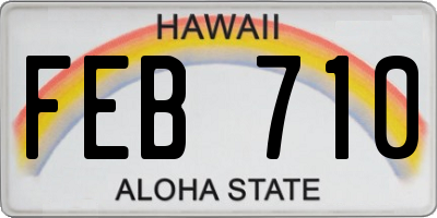 HI license plate FEB710