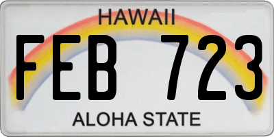 HI license plate FEB723