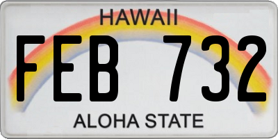 HI license plate FEB732