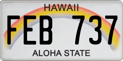 HI license plate FEB737
