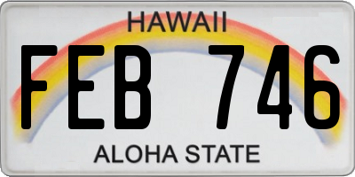 HI license plate FEB746