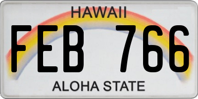 HI license plate FEB766