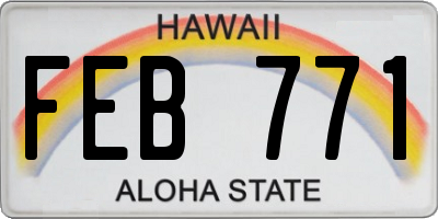 HI license plate FEB771