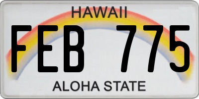 HI license plate FEB775