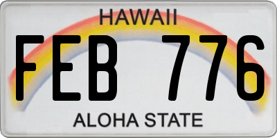 HI license plate FEB776