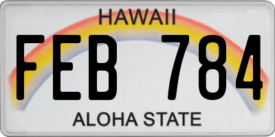 HI license plate FEB784