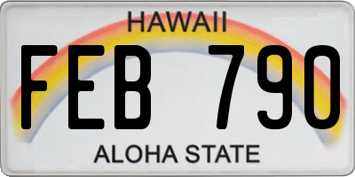 HI license plate FEB790