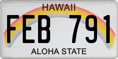 HI license plate FEB791