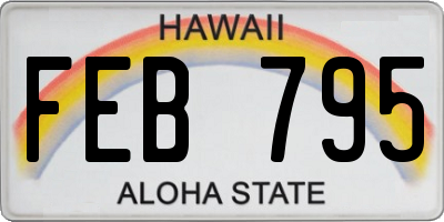 HI license plate FEB795