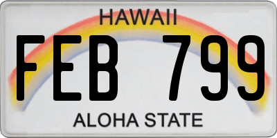 HI license plate FEB799