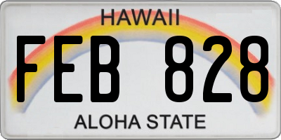 HI license plate FEB828