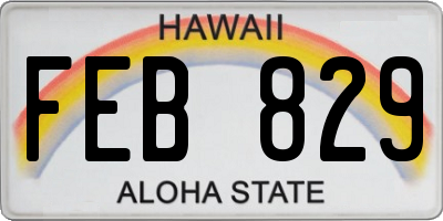 HI license plate FEB829