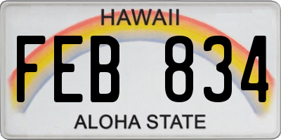HI license plate FEB834